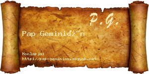 Pap Geminián névjegykártya